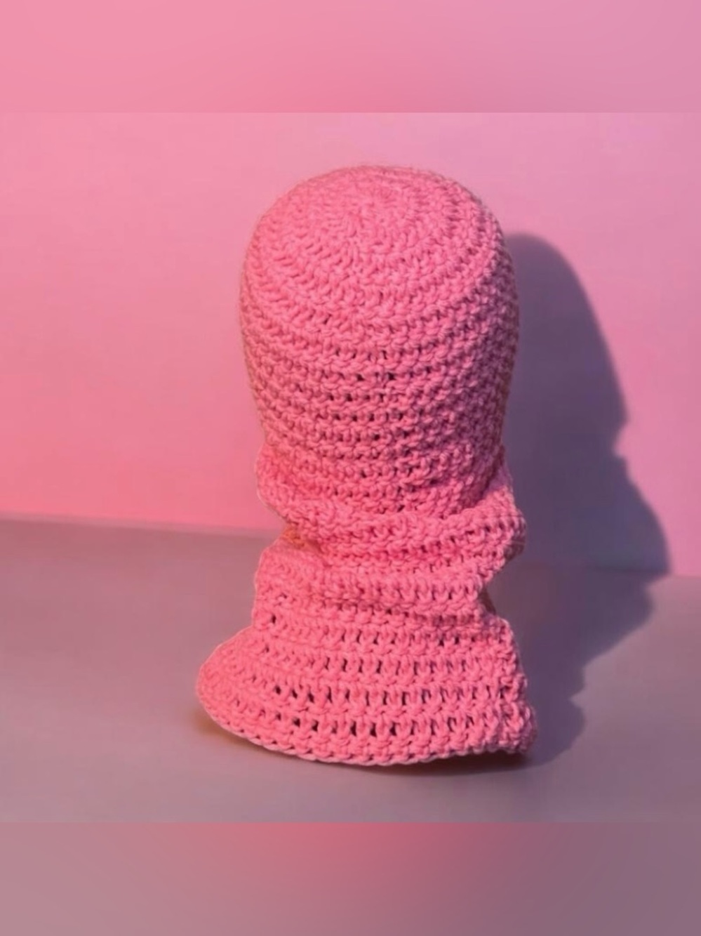 Pink Handmade Crochet Balaclava - Picture 4 of 4